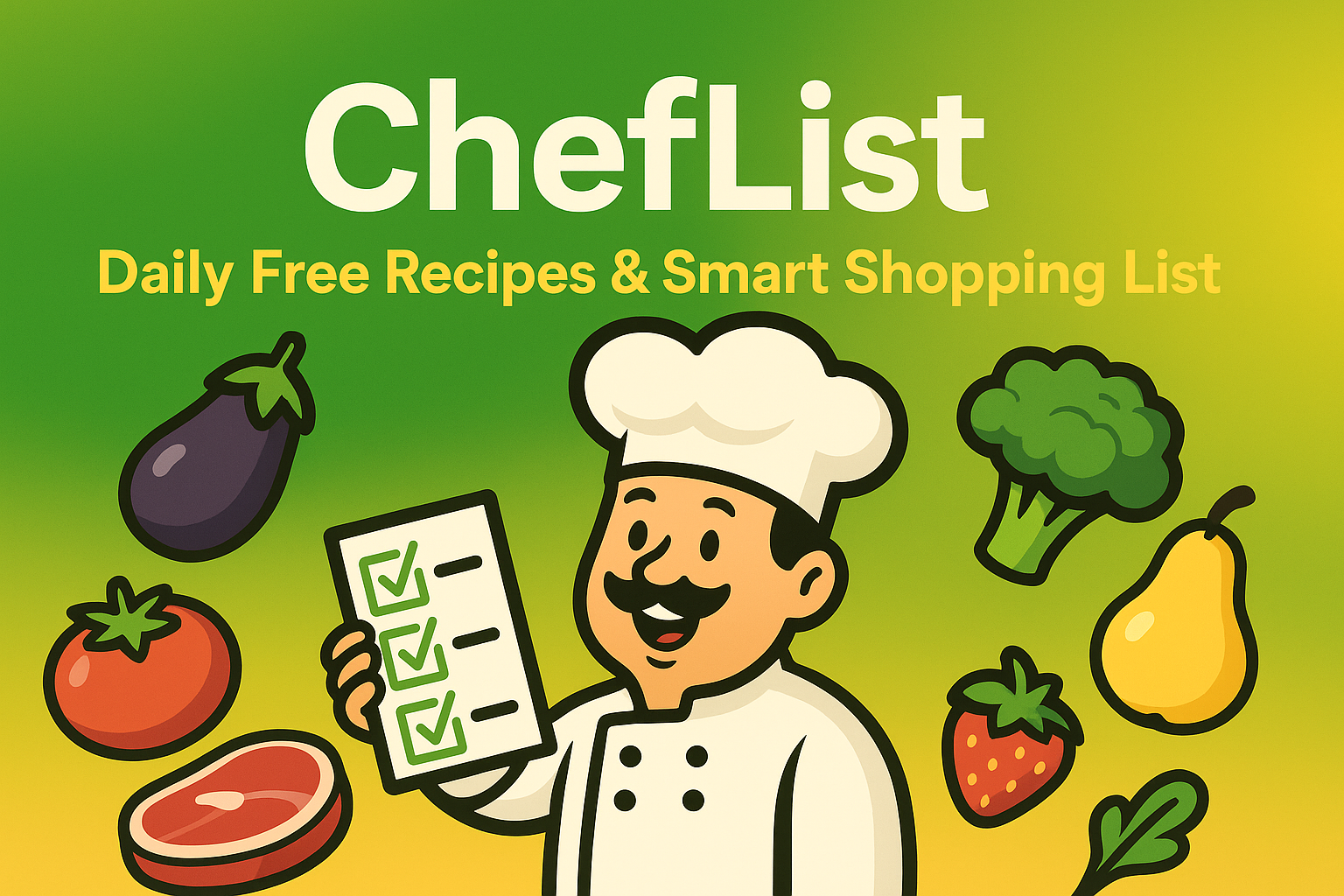 ChefList feature graphic showcasing the mobile experience